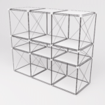 Sideboard 0007: Sideboard aus Stahl und HPL, Gesamtansicht