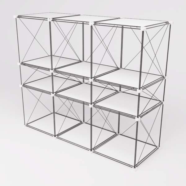 Sideboard 0007: Sideboard aus Stahl und HPL, Gesamtansicht