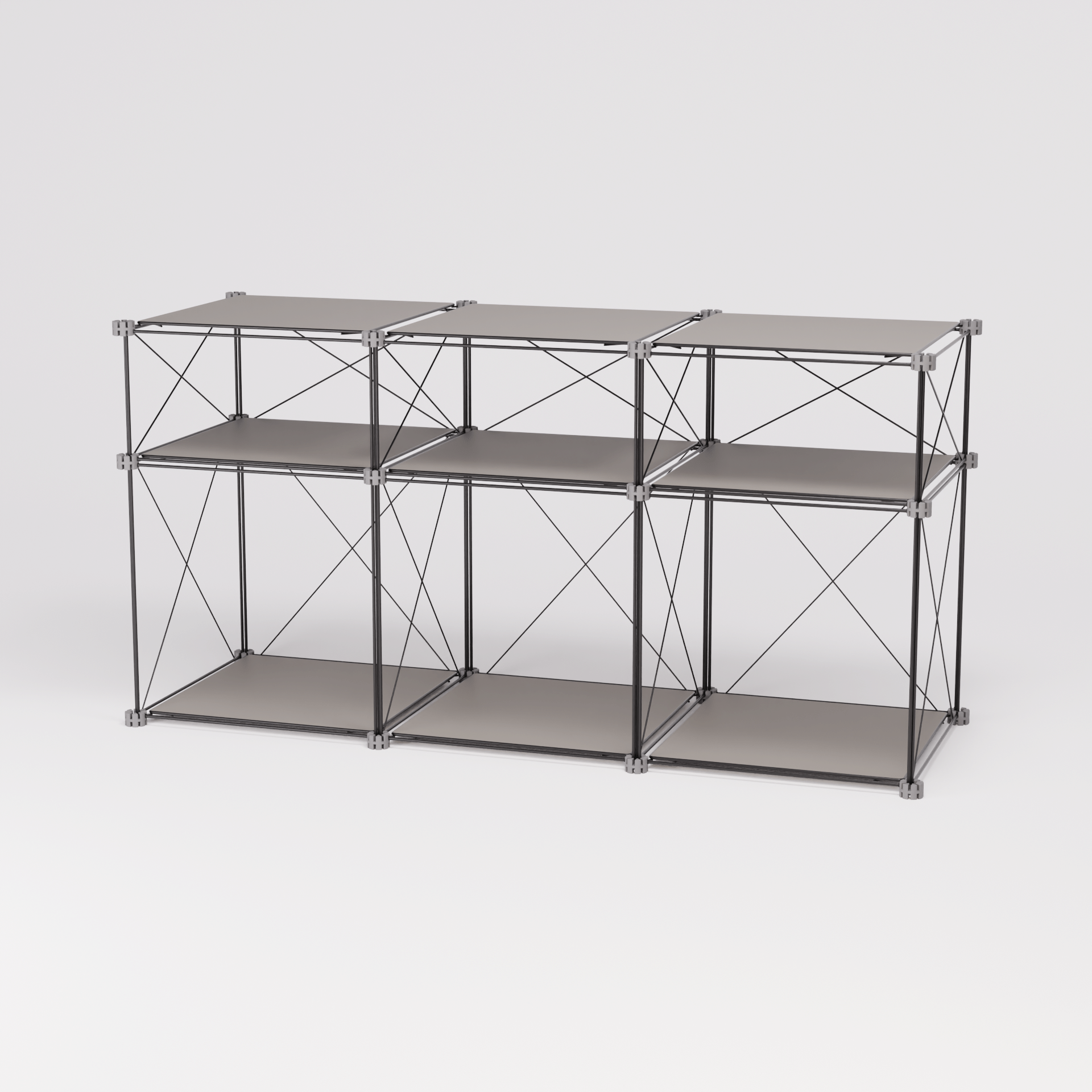 Sideboard 121: Sideboard aus Stahl und HPL, Gesamtansicht