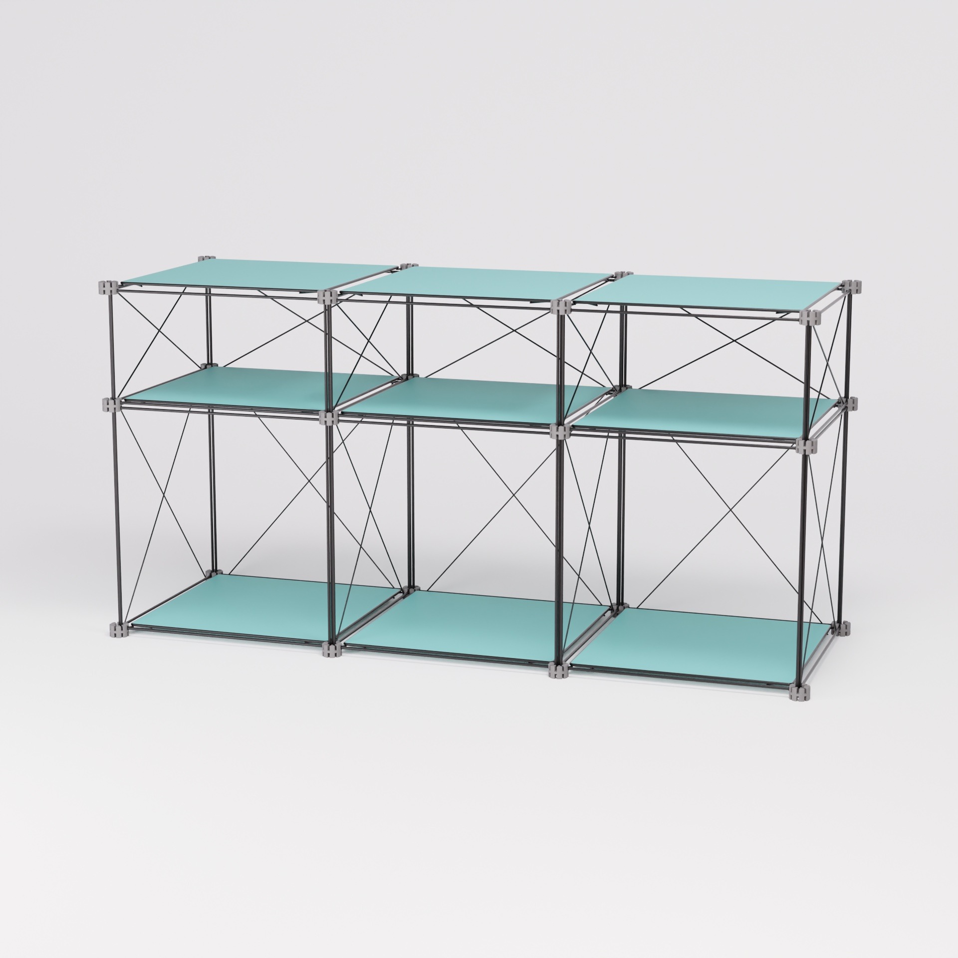Sideboard 117: Sideboard aus Stahl und HPL, Gesamtansicht