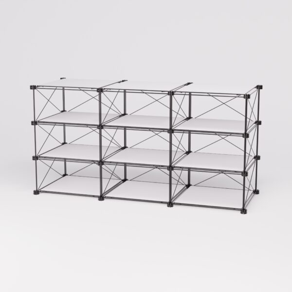 Sideboard 591: Sideboard aus Stahl und HPL, Gesamtansicht