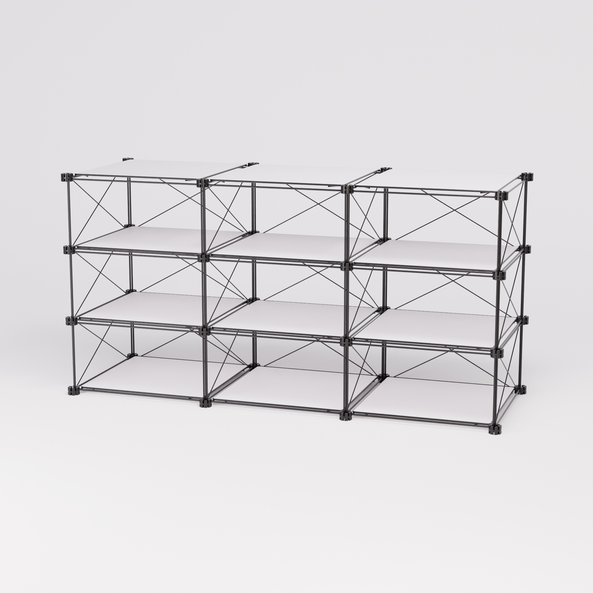 Sideboard 591: Sideboard aus Stahl und HPL, Gesamtansicht