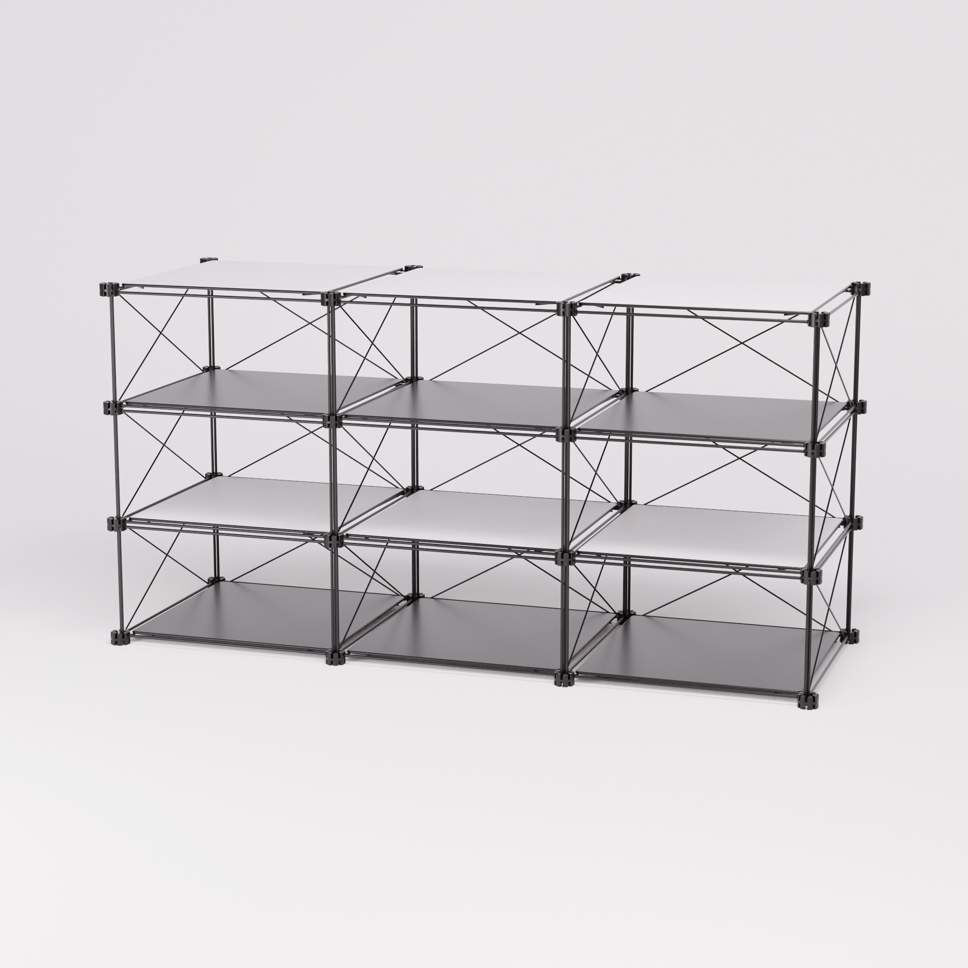 Sideboard 261: Sideboard aus Stahl und HPL, Gesamtansicht